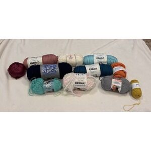 Lot of 11 Mixed/Various Yarn Assorted Brands And Colors Full New